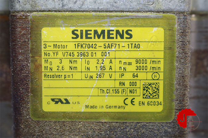 SIEMENS 1FK7042-5AF71-1TA0 SERVO MOTOR