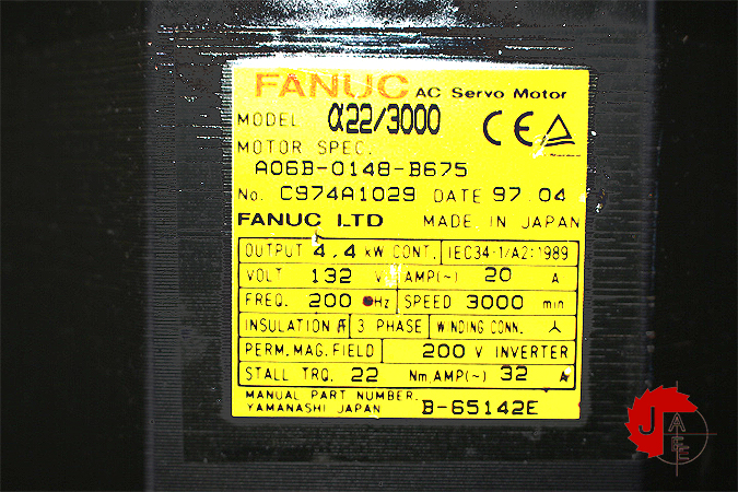 FANUC A22/3000 AC SERVO MOTOR