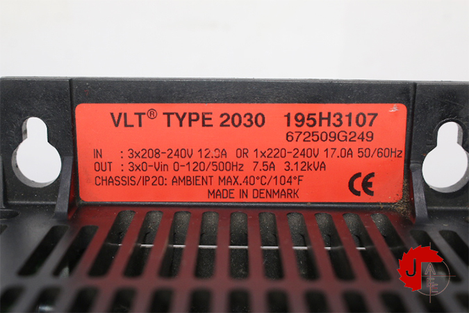 Danfoss VLT TYPE 2030 Variable Speed Drive With EMC-MOTOR-FILTER 195H3107