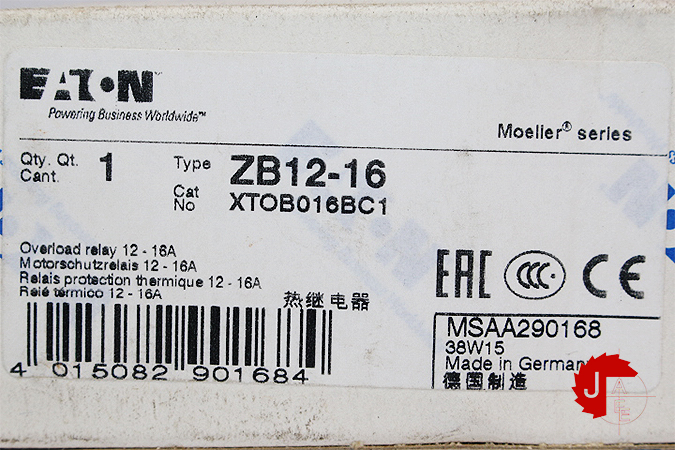 EATON ZB12-16 OVERLOAD RELAY