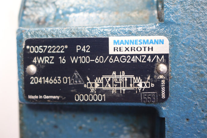 REXROTH R900572222 PILOT OPERATED PROPORTIONAL DIRECTIONAL CONTROL VALVE 4WRZ16W100-60/6AG24NZ4/M