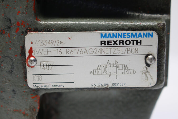 REXROTH 4WEH16R61/6AG24NETZ5L/B08 PILOT OPERATED DIRECTIONAL VALVE