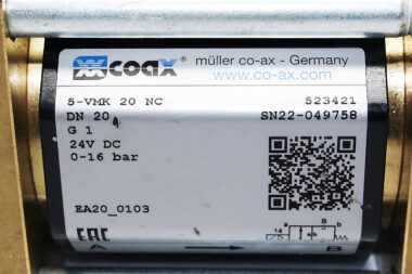 Coax 5-VMK 20 NC Lateral Valves 0-16 bar