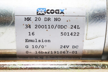Coax MK 20 DR NO 3/2 Way coaxial Direct Acting Valves 0-16 bar