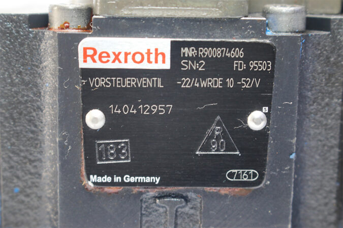 REXROTH R900874606.22/4WRDE 10-52/V PILOT VALVE R901020022