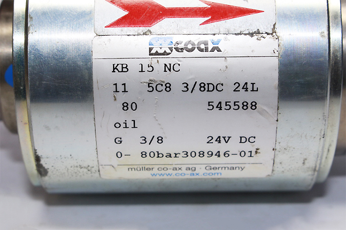 COAX KB 15 NC High Pressure coaxial Valves 0-80 bar
