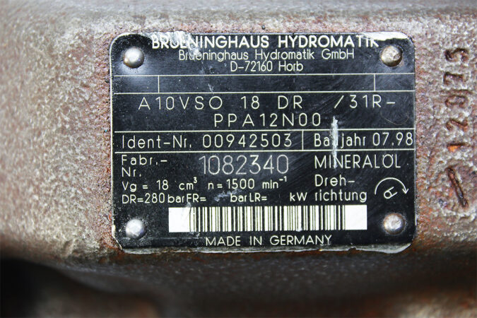 BRUENINGHAUS HYDROMATIK A10VSO 18 DR/31R-PPA12N00 AXIAL PISTON VARIABLE PUMP 00942503