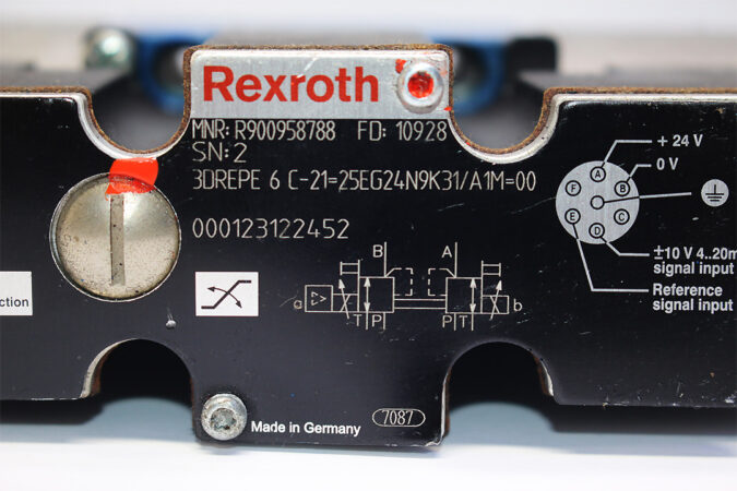 REXROTH R900958788 PROPORTIONAL PRESSURE REDUCING VALVE 3DREPE6C-20=25EG24N9K31/A1M=00