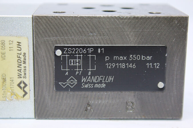 WANDFLUH ZS22061P #1 SOLENOID OPERATED POPPET VALVE