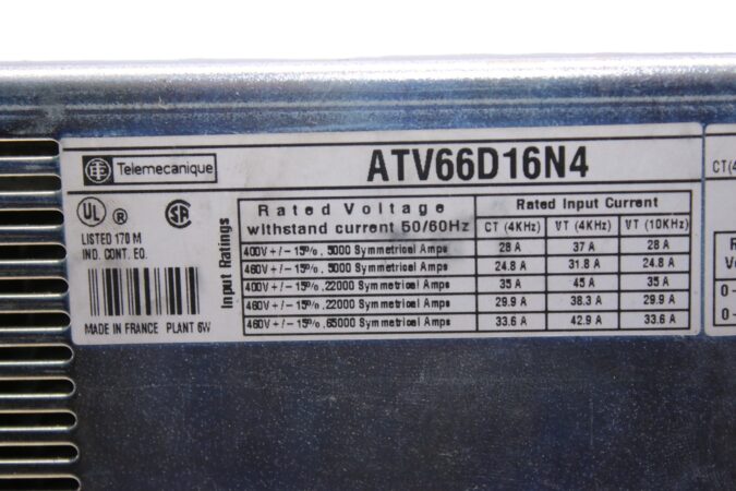 TELEMECANIQUE ATV66D16N4 SPEED DRIVE CONTROLLER - Image 3